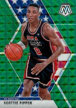 #256 Scottie Pippen - USA - 2019-20 Panini Mosaic - Green Prizm Basketball