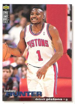 #256 Lindsey Hunter - Detroit Pistons - 1995-96 Collector's Choice Basketball
