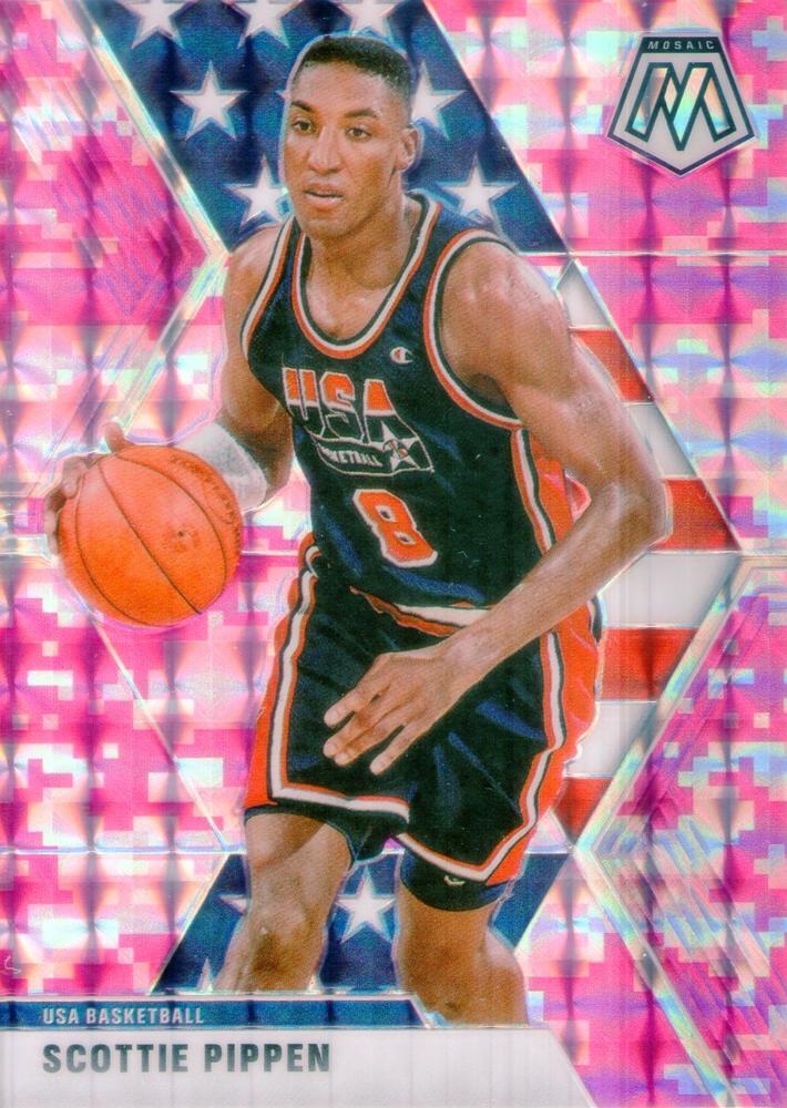 #256 Scottie Pippen - USA - 2019-20 Panini Mosaic - Camo Pink Basketball