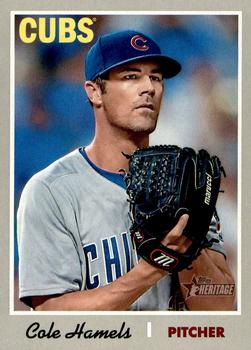 #258 Cole Hamels - Chicago Cubs - 2019 Topps Heritage Baseball