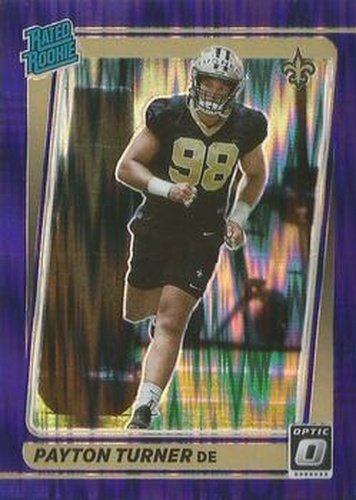 #259 Payton Turner - New Orleans Saints - 2021 Donruss Optic - Purple Shock Football
