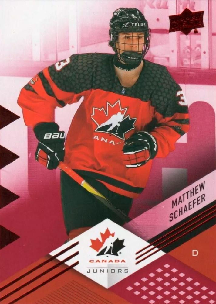 #25 Matthew Schaefer - Canada - 2024 Upper Deck Team Canada Juniors - Red Foil Hockey