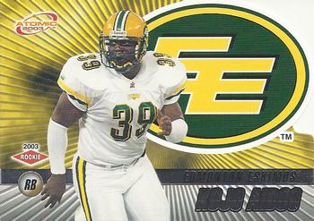 #25 Kojo Aidoo - Edmonton Eskimos - 2003 Pacific Atomic CFL Football
