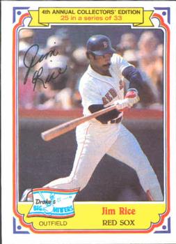 #25 Jim Rice - Boston Red Sox - 1984 Topps Drake's Big Hitters Baseball