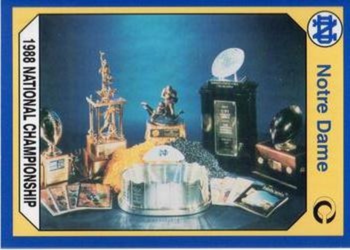 #25 1988 National Championship - Notre Dame Fighting Irish - 1990 Collegiate Collection Notre Dame Football