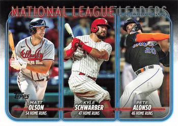 #260 National League Leaders Home Runs Matt Olson / Kyle Schwarber / Pete Alonso - Atlanta Braves / Philadelphia Phillies / New York Mets - 2024 Topps Baseball
