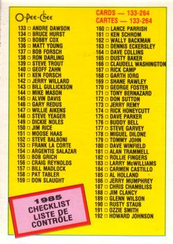 #261 Checklist: 133-264 - 1985 O-Pee-Chee Baseball