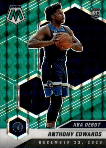 #261 Anthony Edwards - Minnesota Timberwolves - 2020-21 Panini Mosaic - Mosaic Green Basketball