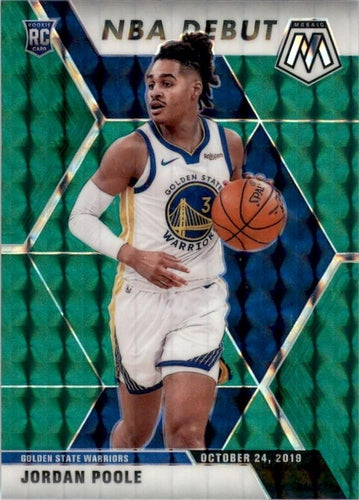 #261 Jordan Poole - Golden State Warriors - 2019-20 Panini Mosaic - Green Prizm Basketball