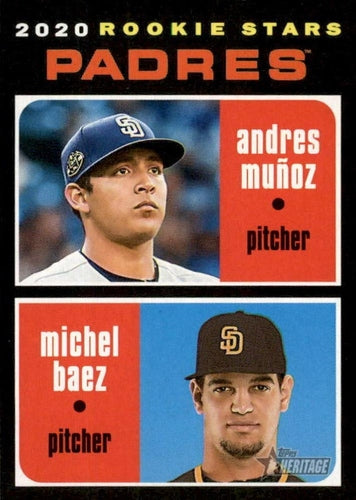 #262 Padres 2020 Rookie Stars Andres Muñoz / Michel Baez - San Diego Padres - 2020 Topps Heritage Baseball