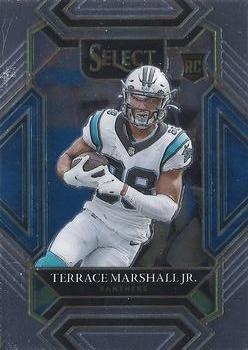 #262 Terrace Marshall Jr. - Carolina Panthers - 2021 Panini Select - Black and Gold Prizm Die Cut Football