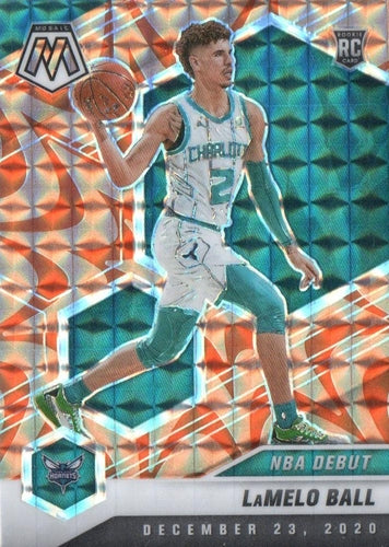 #262 LaMelo Ball - Charlotte Hornets - 2020-21 Panini Mosaic - Mosaic Reactive Orange Basketball