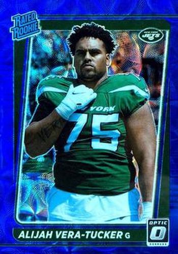 #264 Alijah Vera-Tucker - New York Jets - 2021 Donruss Optic - Blue Scope Football