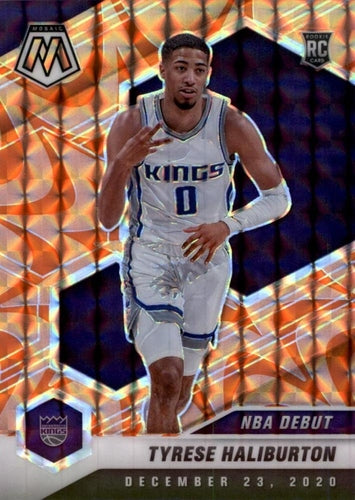 #264 Tyrese Haliburton - Sacramento Kings - 2020-21 Panini Mosaic - Mosaic Reactive Orange Basketball