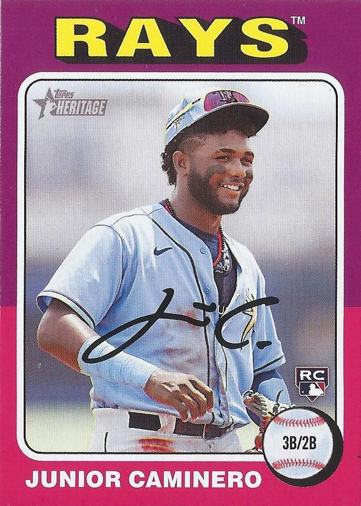 #267 Junior Caminero - Tampa Bay Rays - 2024 Topps Heritage Baseball