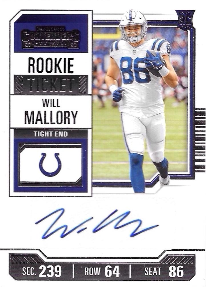 #267 Will Mallory - Indianapolis Colts - 2023 Panini Contenders Football