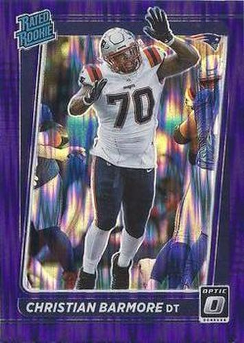 #268 Christian Barmore - New England Patriots - 2021 Donruss Optic - Purple Shock Football