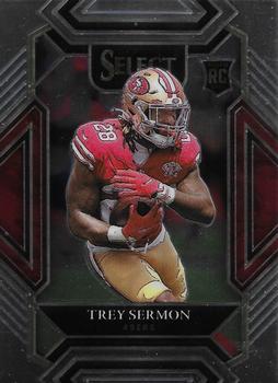 #268 Trey Sermon - San Francisco 49ers - 2021 Panini Select - Black and Gold Prizm Die Cut Football