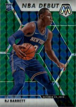 #270 RJ Barrett - New York Knicks - 2019-20 Panini Mosaic - Green Prizm Basketball