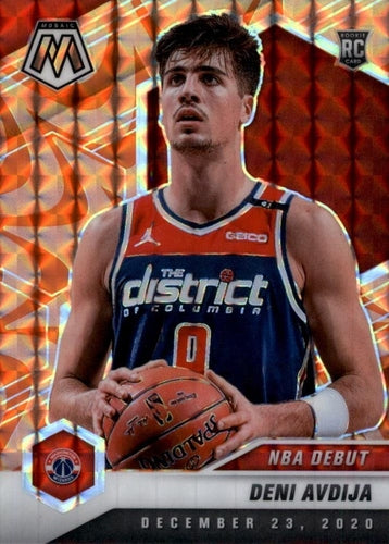 #272 Deni Avdija - Washington Wizards - 2020-21 Panini Mosaic - Mosaic Reactive Orange Basketball