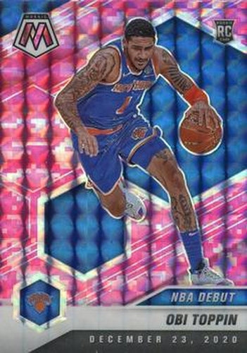 #273 Obi Toppin - New York Knicks - 2020-21 Panini Mosaic - Mosaic Camo Pink Basketball
