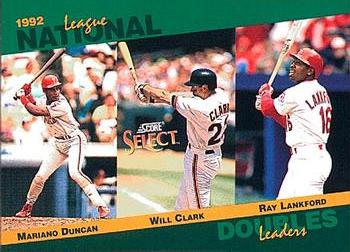 #17 Mariano Duncan / Will Clark / Ray Lankford - Philadelphia Phillies / San Francisco Giants / St. Louis Cardinals - 1993 Score - Select Stat Leaders Baseball