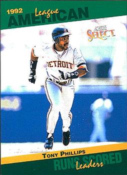 #37 Tony Phillips - Detroit Tigers - 1993 Score - Select Stat Leaders Baseball