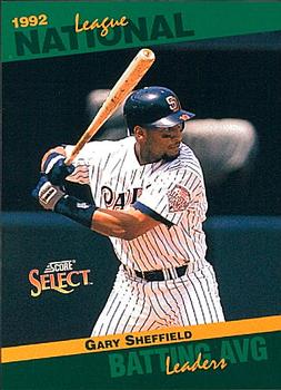 #4 Gary Sheffield - San Diego Padres - 1993 Score - Select Stat Leaders Baseball