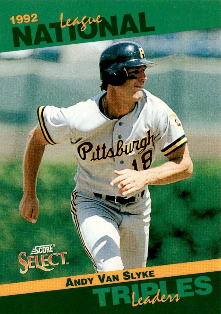 #24 Andy Van Slyke - Pittsburgh Pirates - 1993 Score - Select Stat Leaders Baseball
