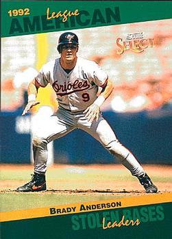 #57 Brady Anderson - Baltimore Orioles - 1993 Score - Select Stat Leaders Baseball