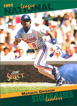 #58 Marquis Grissom - Montreal Expos - 1993 Score - Select Stat Leaders Baseball