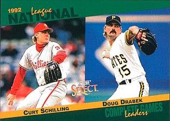 #65 Curt Schilling / Doug Drabek - Philadelphia Phillies / Pittsburgh Pirates - 1993 Score - Select Stat Leaders Baseball