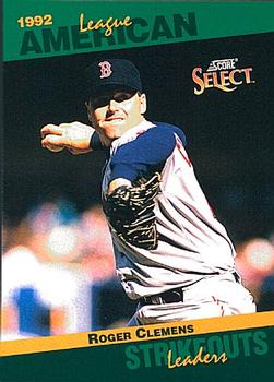 #75 Roger Clemens - Boston Red Sox - 1993 Score - Select Stat Leaders Baseball