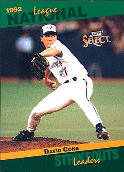 #77 David Cone - Toronto Blue Jays - 1993 Score - Select Stat Leaders Baseball