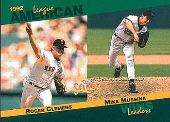 #87 Roger Clemens / Mike Mussina - Boston Red Sox / Baltimore Orioles - 1993 Score - Select Stat Leaders Baseball
