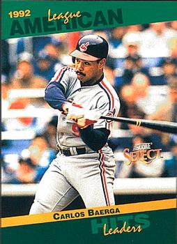 #8 Carlos Baerga - Cleveland Indians - 1993 Score - Select Stat Leaders Baseball