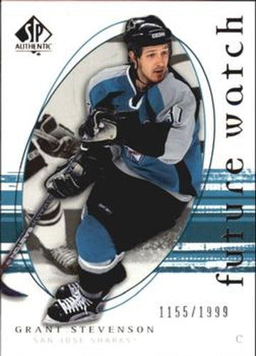 #276 Grant Stevenson - San Jose Sharks - 2005-06 SP Authentic Hockey