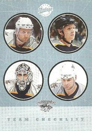 #277 Scott Hartnell / Martin Erat / Mike Dunham / Stu Grimson - Nashville Predators - 2002-03 Upper Deck Vintage Hockey
