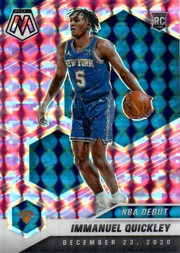 #277 Immanuel Quickley - New York Knicks - 2020-21 Panini Mosaic - Mosaic Camo Pink Basketball