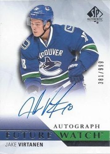 #277 Jake Virtanen - Vancouver Canucks - 2015-16 SP Authentic Hockey