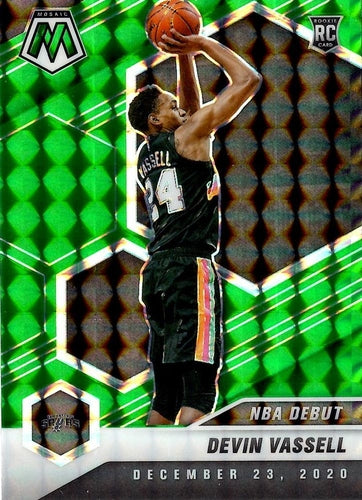 #278 Devin Vassell - San Antonio Spurs - 2020-21 Panini Mosaic - Mosaic Green Basketball
