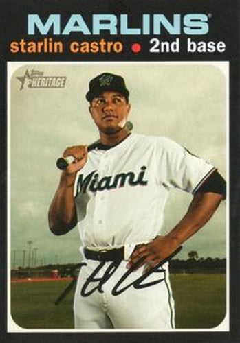 #279 Starlin Castro - Miami Marlins - 2020 Topps Heritage Baseball