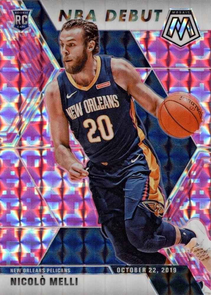 #279 Nicolo Melli - New Orleans Pelicans - 2019-20 Panini Mosaic - Camo Pink Basketball