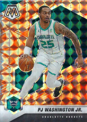 #27 PJ Washington - Charlotte Hornets - 2020-21 Panini Mosaic - Mosaic Reactive Orange Basketball