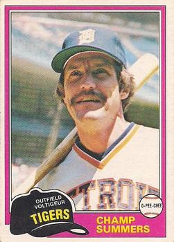 #27 Champ Summers - Detroit Tigers - 1981 O-Pee-Chee - Gray Back Baseball