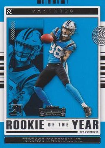 #ROY-TMA Terrace Marshall Jr. - Carolina Panthers - 2021 Panini Contenders - Rookie of the Year Contenders Football
