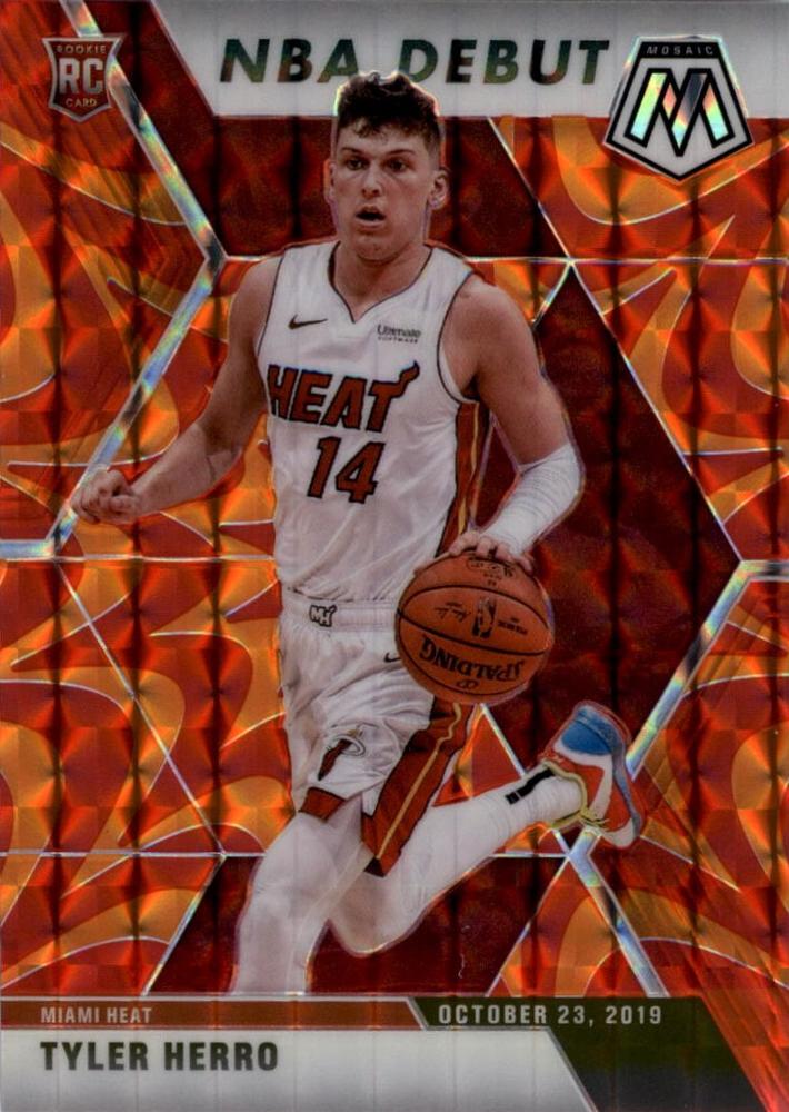 #280 Tyler Herro - Miami Heat - 2019-20 Panini Mosaic - Reactive Orange Basketball