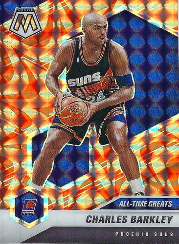 #281 Charles Barkley - Phoenix Suns - 2020-21 Panini Mosaic - Mosaic Reactive Orange Basketball