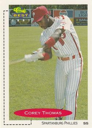 #281 Corey Thomas - Spartanburg Phillies - 1991 Classic Best Baseball