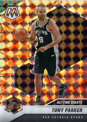 #282 Tony Parker - San Antonio Spurs - 2020-21 Panini Mosaic - Mosaic Reactive Orange Basketball